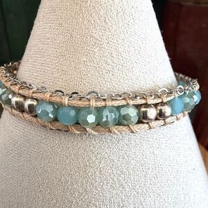 Boho Aqua Beaded  Bracelet